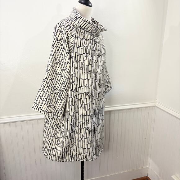 Bryn Walker Size M Top Keeley Cream and Black Geometric Print Tunic Lagenlook - Picture 13 of 13